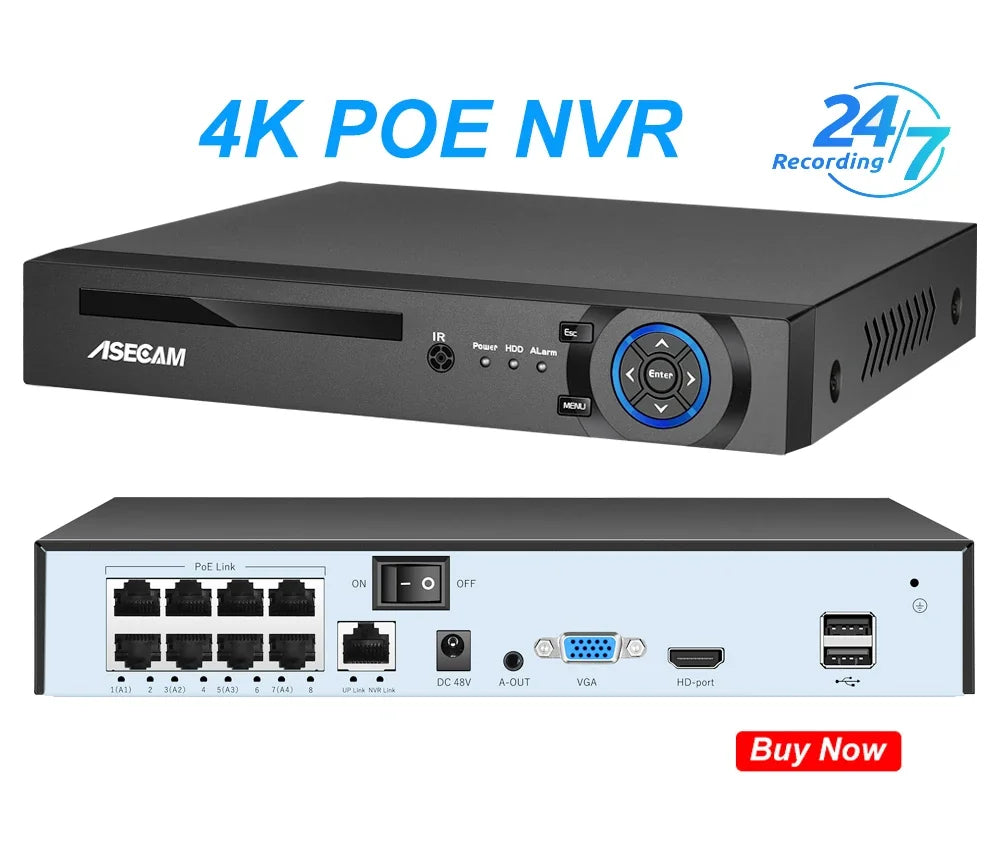 Caméra De Surveillance Extérieure 8MP 4K Avec Vision Nocturne Couleur