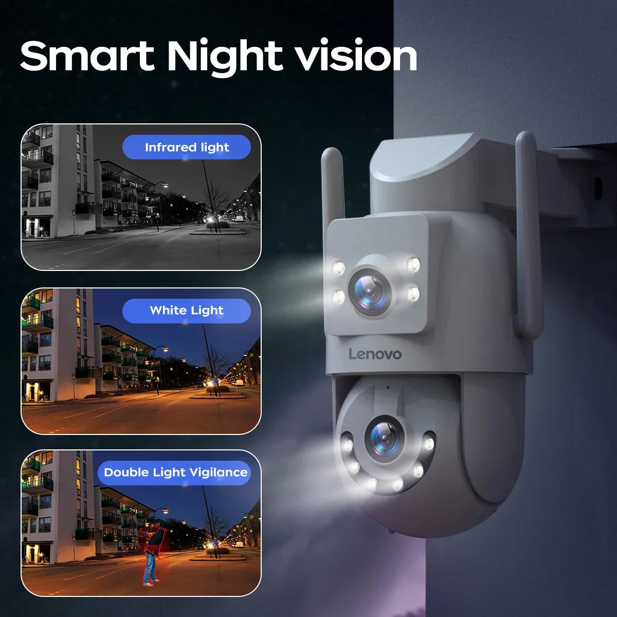 Caméra De Surveillance Extérieure WiFi Double Objectif 4K PTZ