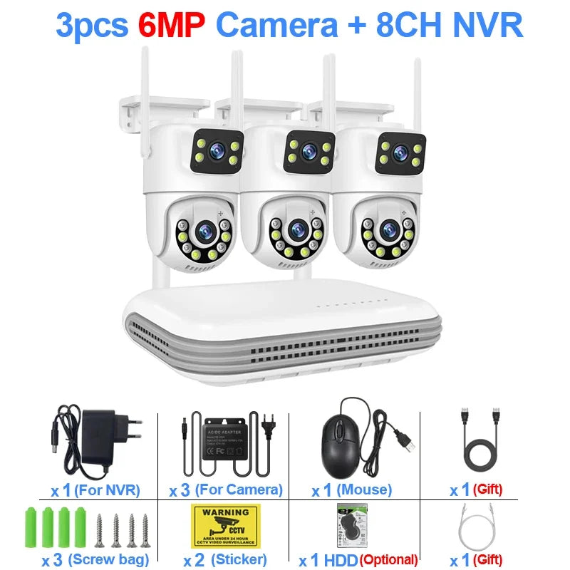 Kit De Caméras De Surveillance WiFi 6MP 8 Canaux